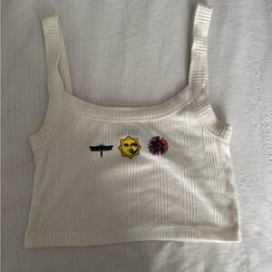 white summer cropped tank top